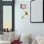 Ziggy Pink and Gold Double Wall Light MLP7584
