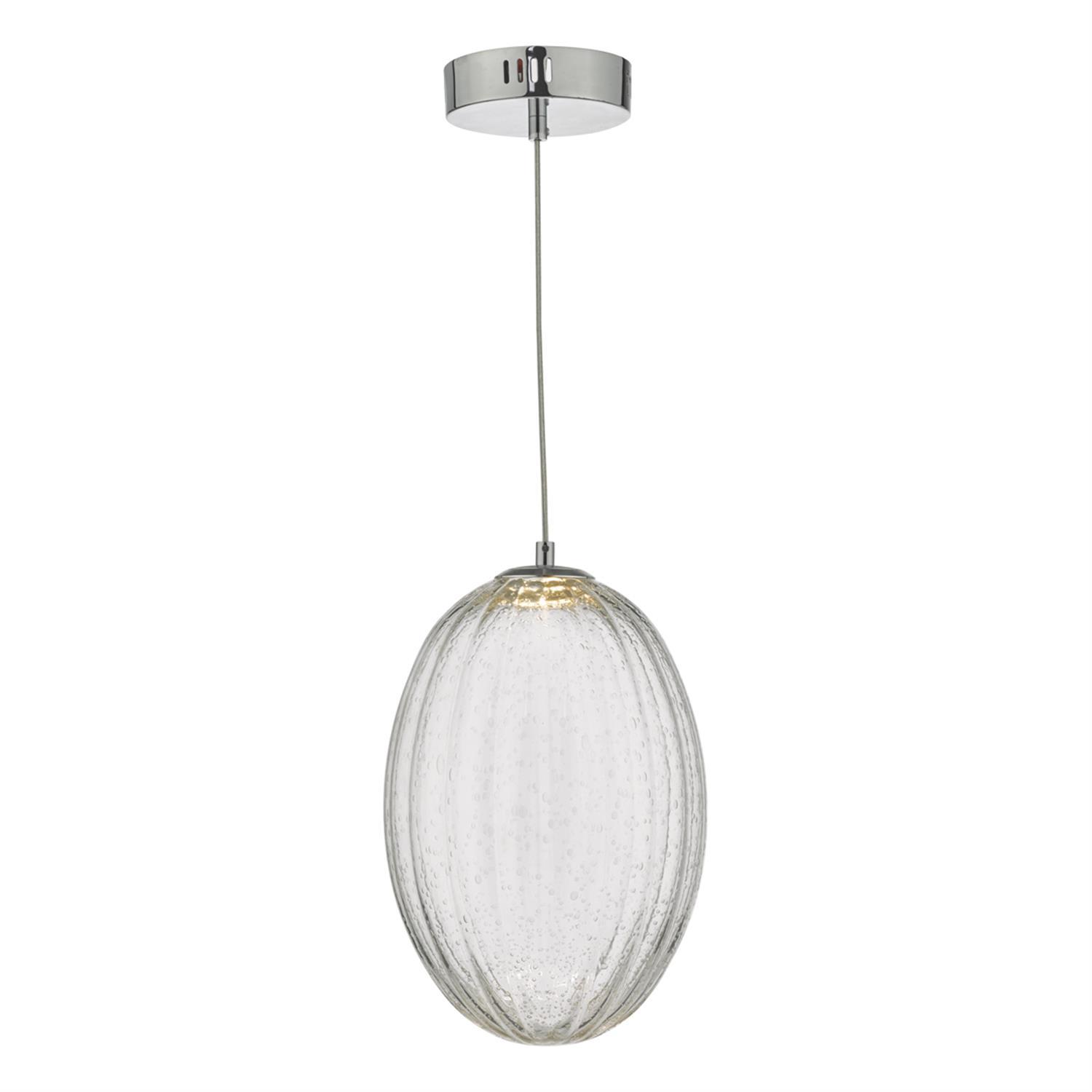 Tyona Polished Chrome And Clear Glass Ceiling Pendant TYO0108
