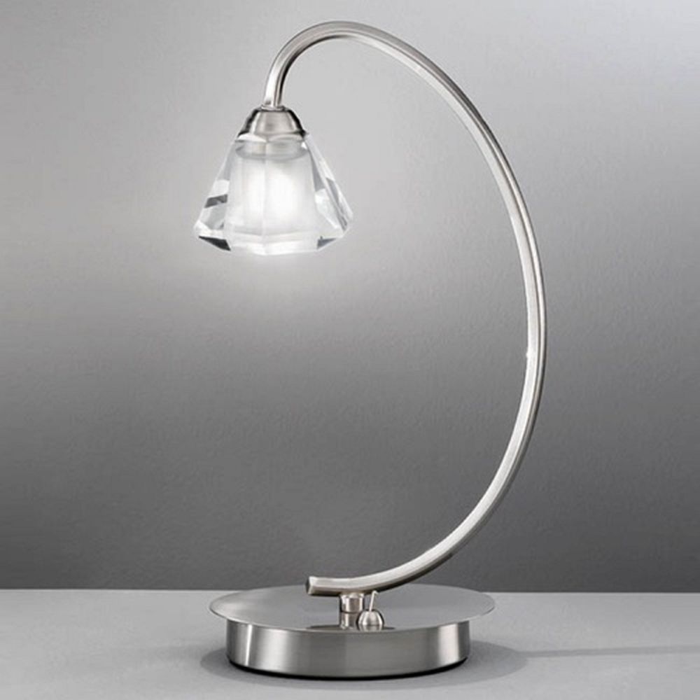Raegan Satin Nickel Single Table Lamp FRA833